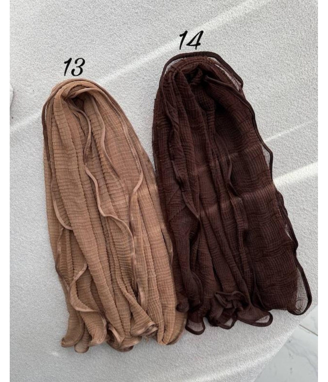 شال پلیسه دور موجی حریر