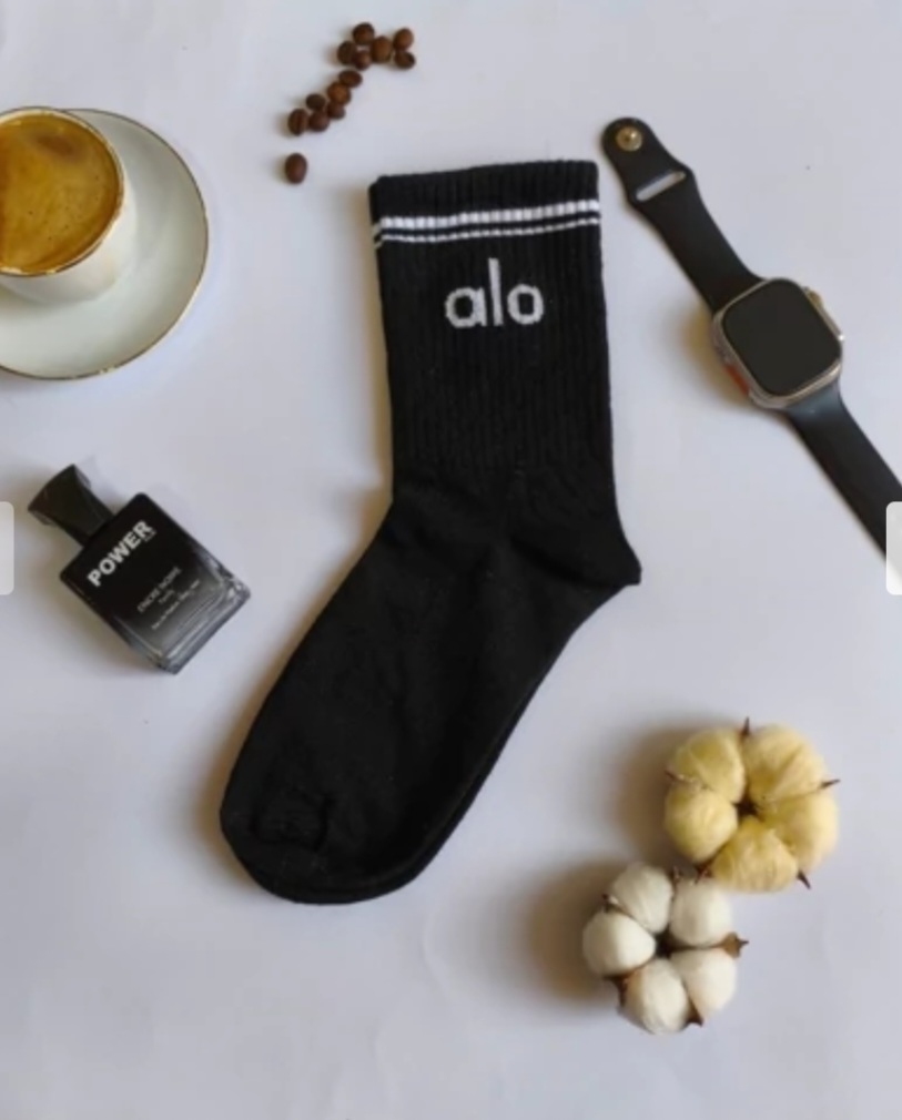 جوراب نیم ساق طرح الو رنگ مشکی