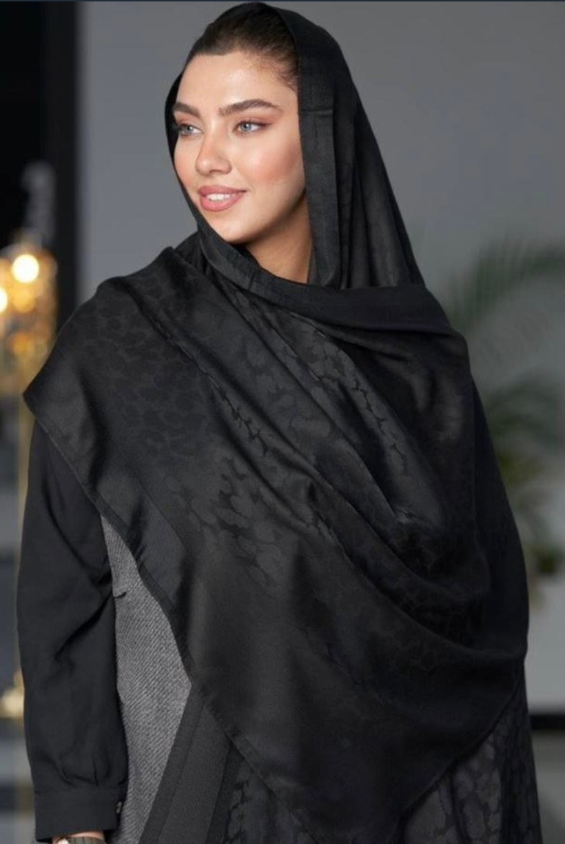 شال ژاکارد مشکی