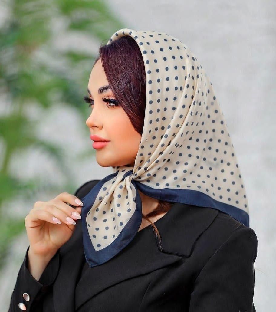 مینی اسکارف نخی خالخالی ریزکد ۳۰۰