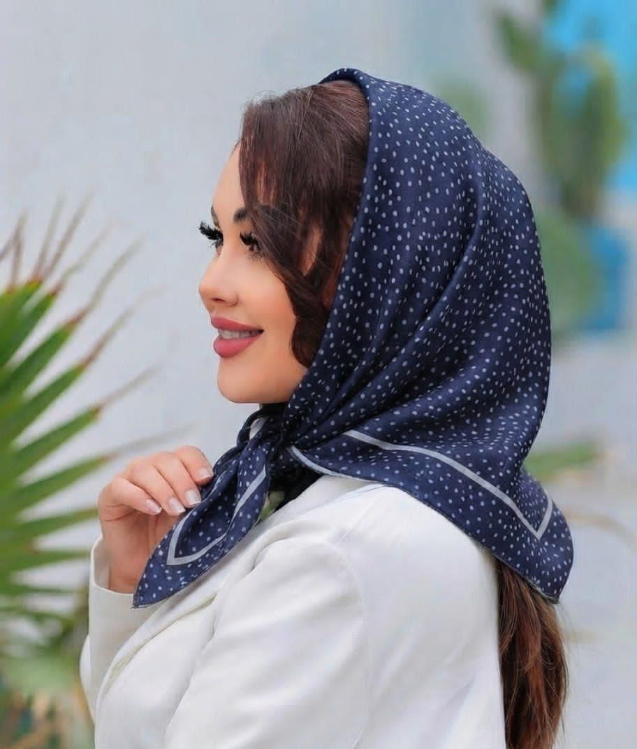 مینی اسکارف نخی خالخالی ریز